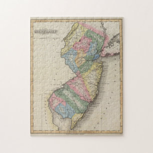 Puzzle Carte vintage du New Jersey (1823)