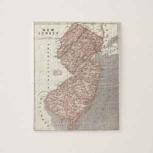 Puzzle Carte vintage du New Jersey (1845)