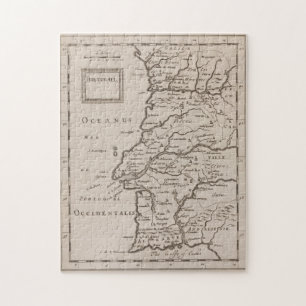 Puzzle Carte vintage du Portugal (années 1680)