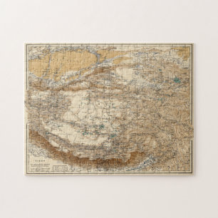 Puzzle Carte Vintage du Tibet (1906)