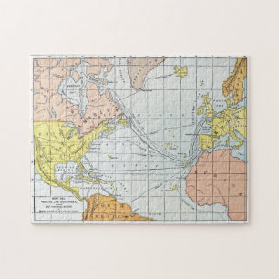 PUZZLE CARTE : VOYAGES ATLANTIQUES