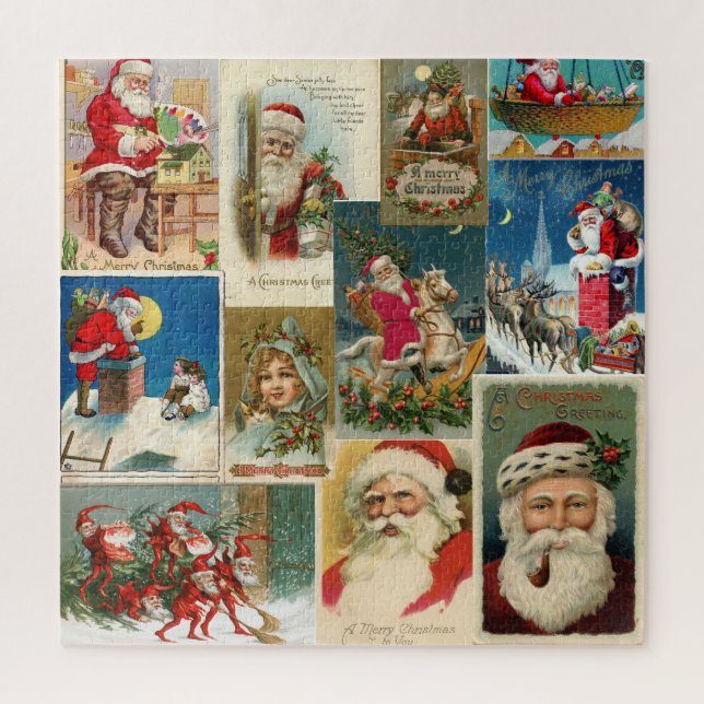 Puzzle Cartes de Noël victoriennes avec le Père Noël (Vertical)