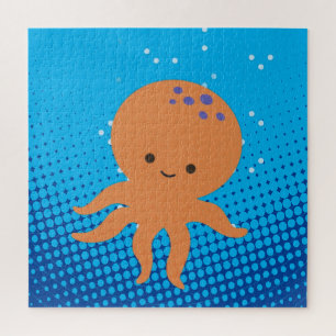 Puzzle Carton mignon Octopus Bleu Océan