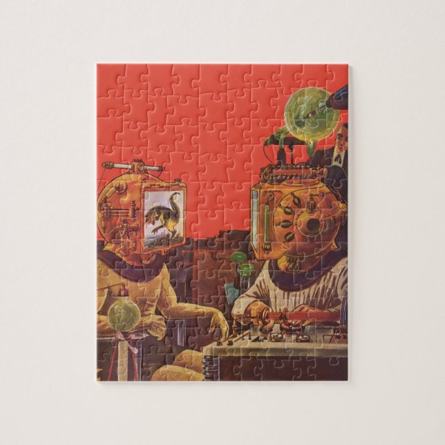 Puzzle Casques vintages de science-fiction, Aliens de pun (Vertical)