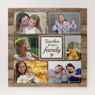 Puzzle Casquette 6 photo Collage Famille Citation Bois ru