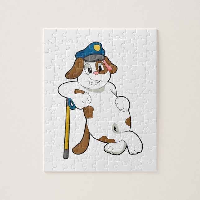 Puzzle Casquette de police de chien (Vertical)
