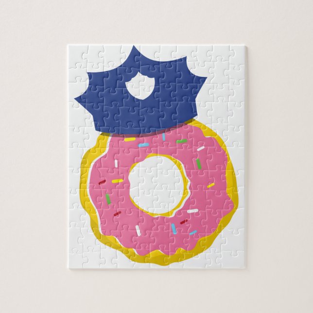 Puzzle casquette de policiers de beignet (Vertical)
