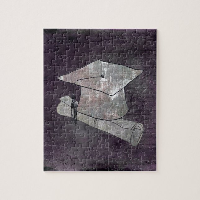 Puzzle Casquette d'obtention du diplôme sur le papier (Vertical)