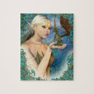 Puzzle Casse-tête avec l'imaginaire Elf et le dragon