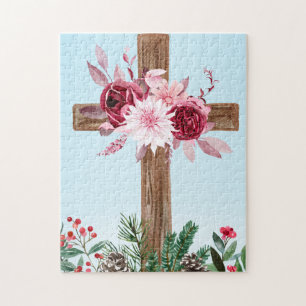 Puzzle Casse-tête Belle Croix et Fleur