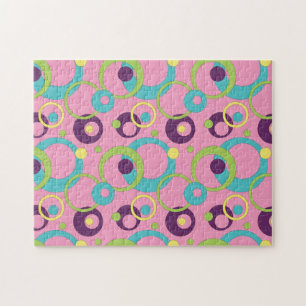 Puzzle Casse-tête Cercles Rose Funky