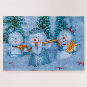 Puzzle casse-tête de bonhomme de neige musical