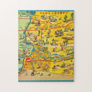 Puzzle Casse-tête de carte de Yuma Arizona 11x14