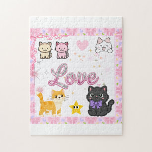 Puzzle casse-tête de chats mignons 