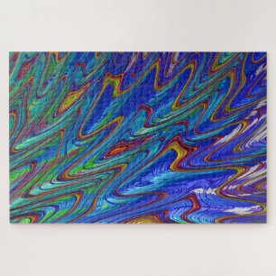 Puzzle casse-tête de déversement d'huile bleue