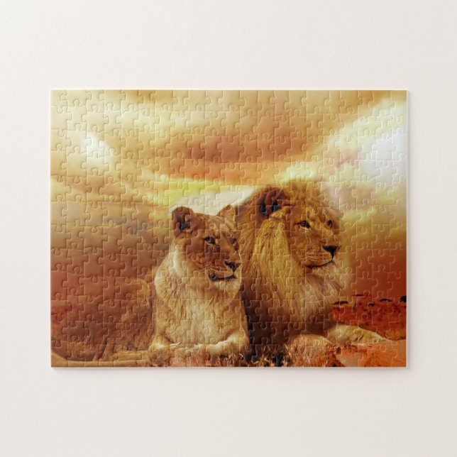 Puzzle Casse-tête de faune de lions (Horizontal)