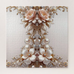 Puzzle Casse-tête de fleurs roses et blanches