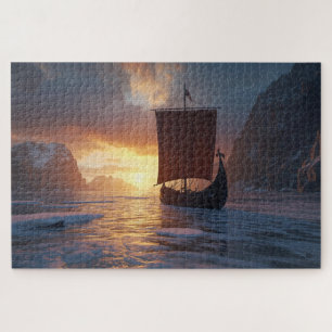 Puzzle Casse-tête de la Longue-Nef Viking Fjord Glacé