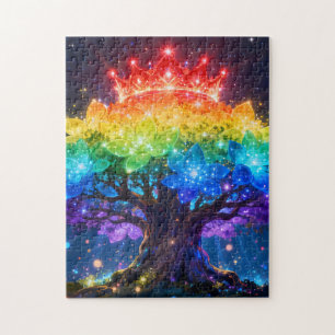 Puzzle Casse-tête de l'Arbre Arc-en-ciel de Lumière