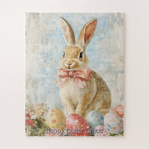Puzzle Casse-tête de Pâques lapin aquarelle coloré mignon