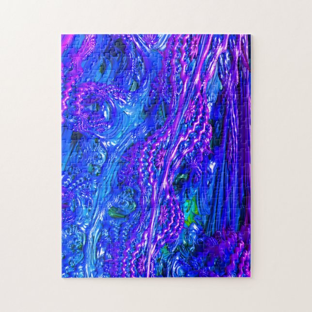 Puzzle Casse-tête de paysage de fractale de Blurple Plue (Vertical)