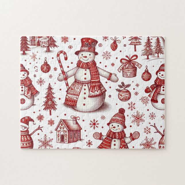 Puzzle Casse-tête de vacances de bonhomme de neige Toile (Horizontal)