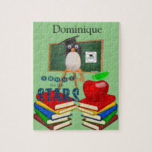 Puzzle Casse-tête Écolier Pingouin Blanc et Noir