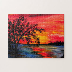 Puzzle Casse-tête en toile de peinture de coucher de sole