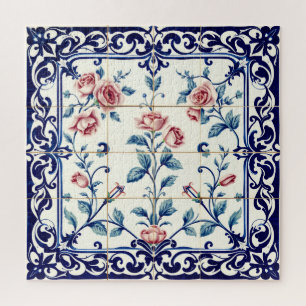 Puzzle casse-tête filigrané de rose