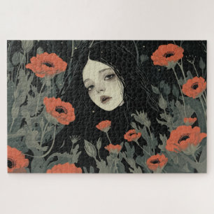 Puzzle Casse-tête Fille aux Coquelicots