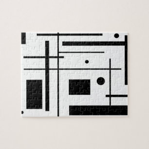Puzzle Casse-tête géométrique noire et blanche de form