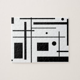 Puzzle Casse-tête géométrique noire et blanche de formes
