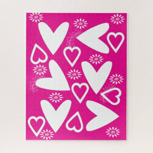 Puzzle Casse-têtes Cœurs blancs Joyeuse Saint-Valentin