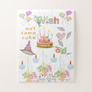 Puzzle Casse-têtes Coloré Joyeux Anniversaire Amis Famill