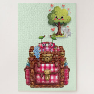 Puzzle Casse-têtes d'amour d'éléphant d'arbre de pique-ni