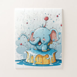 Puzzle Casse-têtes de couleurs pastel d'éléphant mignons