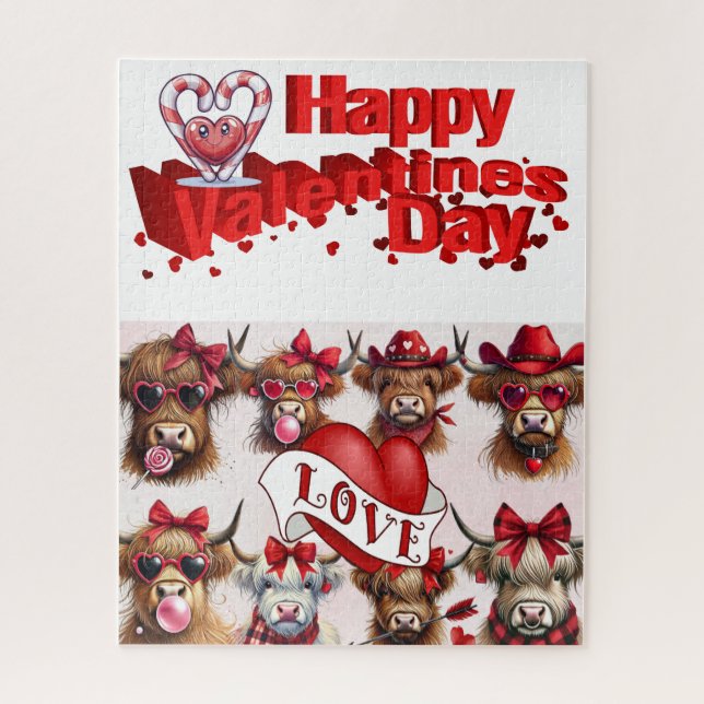 Puzzle Casse-têtes Joyeuse Saint-Valentin Vaches (Vertical)
