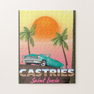 Puzzle Castries Sainte-Lucie exotique affiche de voyage t