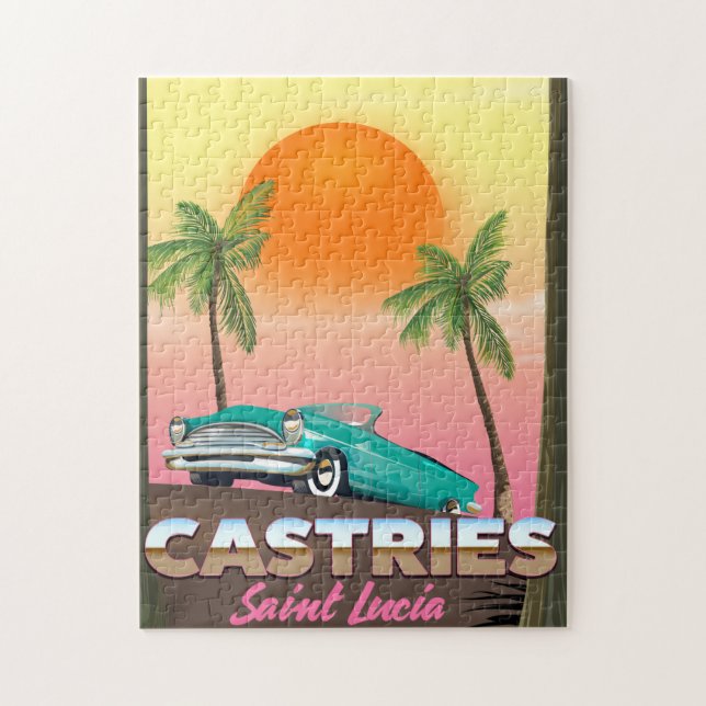 Puzzle Castries Sainte-Lucie exotique affiche de voyage t (Vertical)