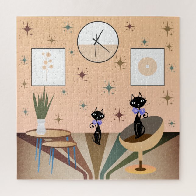 Puzzle Cat du milieu du siècle moderne (Vertical)