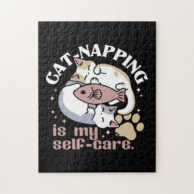 Puzzle Cat-Napping Est Mon Citation De Cat Mignonne D'Aut (Vertical)