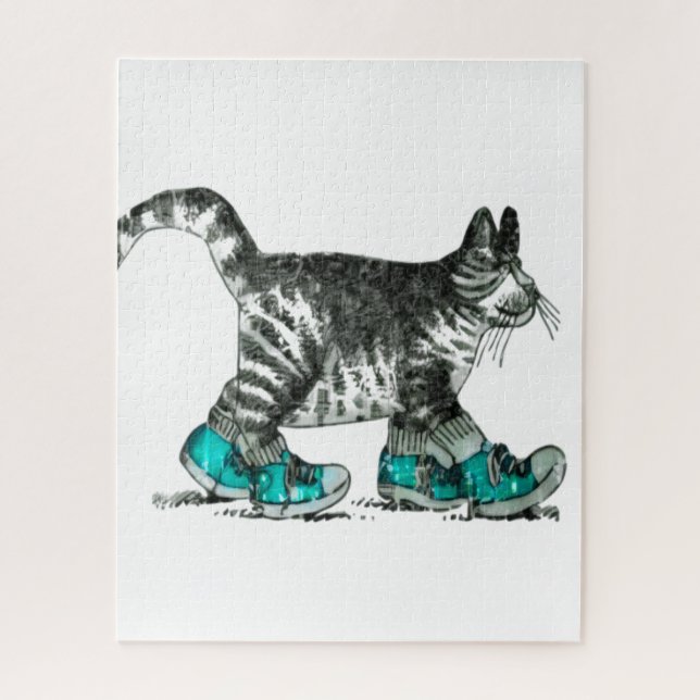 Puzzle Cat Walking in His Shoes (Vertical)