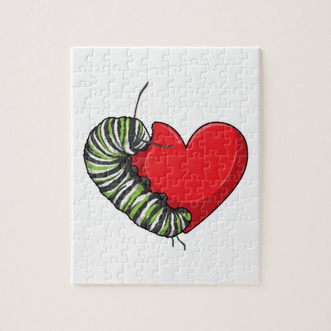 Puzzle Caterpillar love heart (Vertical)