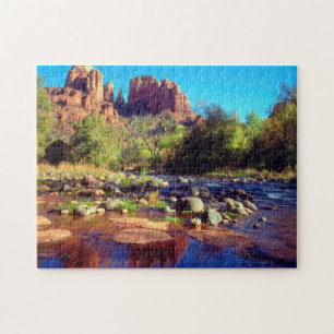 Puzzle Cathedral Rock reflétant Oak Creek