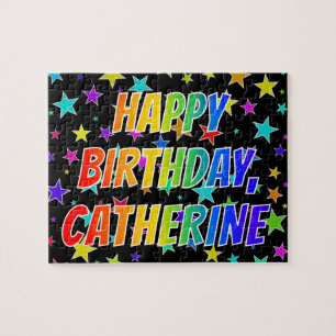 Puzzle "CATHERINE" Premier nom, "HAPPY BIRTHDAY"