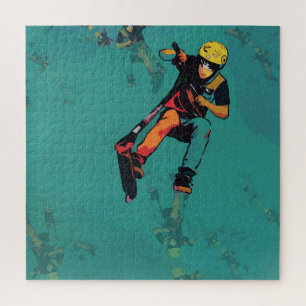 Puzzle Cavalier de trottinette acrobatique volante