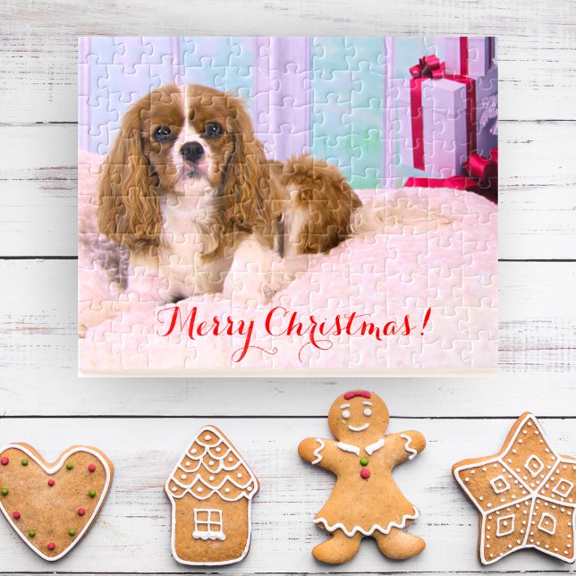 Puzzle Cavalier King Charles de Noël avec des cadeaux  (Créateur téléchargé)