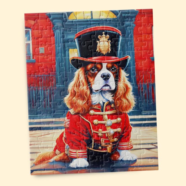 Puzzle Cavalier Le Roi Charles Spaniel Comme Un Beefater (Cherished lap dog: Beefeater Cavalier jigsaw puzzle delights dog lovers!)