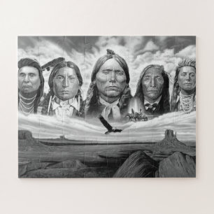 Puzzle Célèbres Indiens d'Amérique Chiefs Indiens Peintur