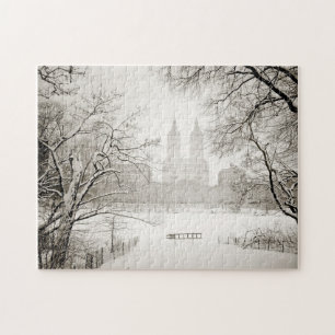 Puzzle Central Park - belle neige d'hiver